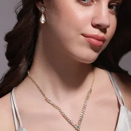 Rubans Gold-Plated CZ-Studded Jewellery Set-picture-14