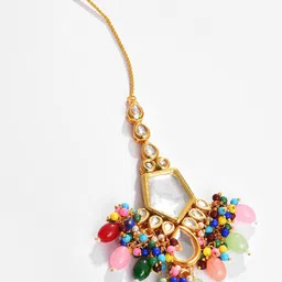 Anouk Gold Plated Kundan Studded & Pearl Beaded Jewellery Set image 5