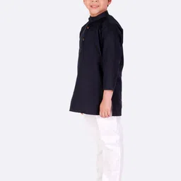 Superminis Boys Mandarin Collar Pure Cotton Kurta With Pyjamas image 5