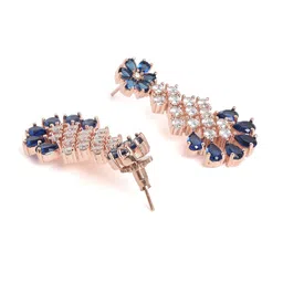 SOHI Gold-Toned & Blue AD-Studded Gold-Plated Jewellery Set image 2