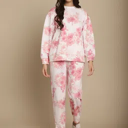 BLANC9 Floral Printed  Round Neck Sweatshirt & Trackpants image 5