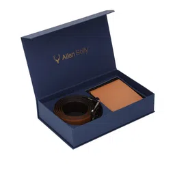 Allen Solly Men Brown Solid Accessory Gift Set image 3