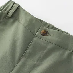 StyleCast x Revolte Boys Green & White Shirt Collar Pure Cotton Shirt with Trousers image 3