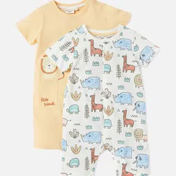 Juniors by Babyshop Set Of 2 Printed Romper with Short Sleeves-picture-56
