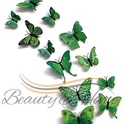 Jaamso Royals 12 Pcs Green 3D Magnet Butterefly Self Adhesive Wall Stickers-picture-15