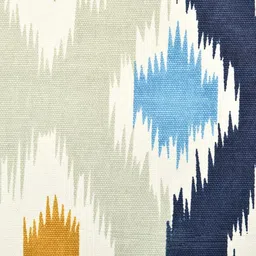 HOMEMONDE White & Blue Set of 2 Geometric Square Cushion Covers image 3