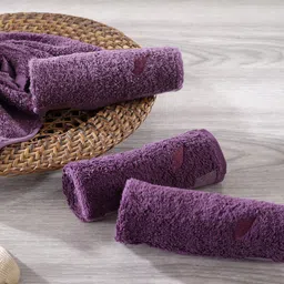 MASPAR Set of 4 Purple 550 GSM Pure Cotton Face Towels image 1