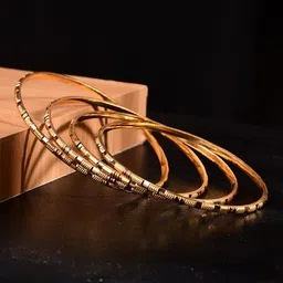 Bamboo Tree Jewels Set of 4 Gold-Plated Bangles-picture-20