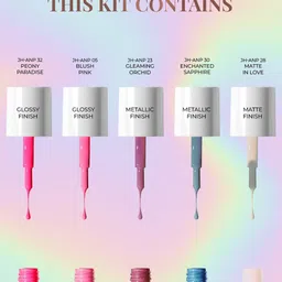 Just Herbs Set Of 5 Nail Paint Set For Party Ready 32-05-23-30-28 - 55ml Each image 3