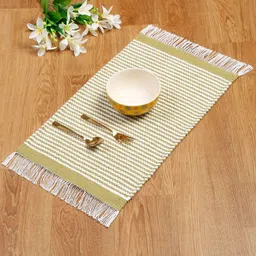 eyda Green 6 Pieces Striped Pure Cotton Table Placemats-picture-41