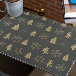 THEYAYACAFE Beige & Grey 6 Pieces Floral Printed Canvas Cotton Table Linen Set image 3