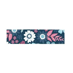 THEYAYACAFE Navy Blue & Maroon 7 Pieces Floral Cotton Table Placemats With Runners image 4