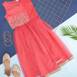 AKKRITI BY PANTALOONS Girls Embroidered Ready To Wear Lehenga & Blouse With Dupatta-picture-58