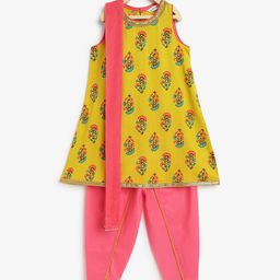 Campana Girls Floral Printed Regular Kurti with Pyjamas & With Dupatta-picture-39