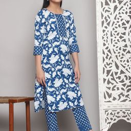 Vetrokart Girls Floral Printed Regular Kurta with Pyjamas-picture-32