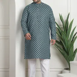 SOJANYA PLUS Plus Size Ethnic Motifs Printed Straight Kurta with Churidar-picture-20