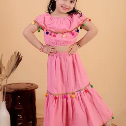 JUNITOS Girls Pure Cotton Top with Skirt-picture-23