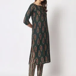 Mishpra Ethnic Motifs Printed Sequinned Pure Cotton Kurta with Trousers & Dupatta-picture-10