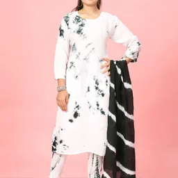 Aarika Girls Dyed Pure Cotton Kurta with Trousers & Dupatta-picture-41