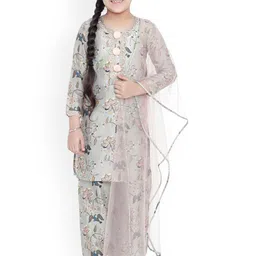 PS KIDS BY PAYAL SINGHAL Girls Ethnic Motifs Printed Regular Pure Cotton Kurta with Palazzos & With Dupatta-picture-14