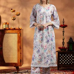 Libas Women Floral Printed Kurta with Trousers-image-64