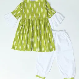 BAESD Girls Geometric Printed Empire Pure Cotton A-Line Kurta With Salwar image 3