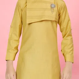 Aarika Boys Mandarin Collar Regular Pure Cotton Kurta with Trousers image 4