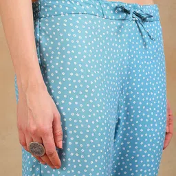 AHIKA Women Bandhani Printed Mirror Work Straight Kurta with Trouser & Dupatta image 4