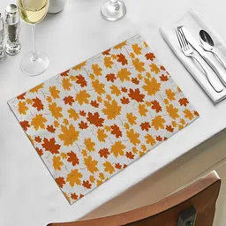 OASIS White & Yellow 5 Pieces Printed Cotton Table Mats with Runner image 2