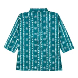 BAESD Boys Ethnic Motifs Printed Mandarin Collar Kurta with Dhoti Pants image 3