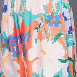 KALINI Floral Printed Mandarin Collar Straight Kurta with Trousers image 4