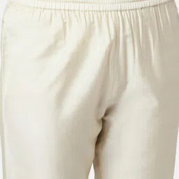 RANGMANCH BY PANTALOONS Women Off White Kurta with Trousers & With Dupatta image 4