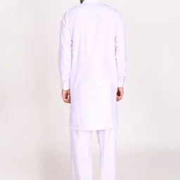 TAHVO Men White Pure Cotton Kurta with Salwar image 2