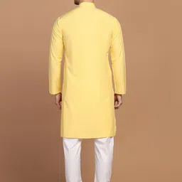 TAHVO Mandarin Collar Straight Long Sleeves Straight Kurta With Pyjamas image 4