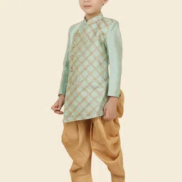 Ethniks Neu-Ron Boys Embroidered Band Collar Long Sleeves Kurta with Dhoti Pants image 4