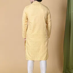 MAAHI FABS Woven Design Mandarin Collar Thread Work Straight Kurta With Churidar image 4
