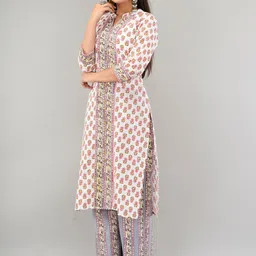 PRAKRTEE Ethnic Motifs Printed Pure Cotton Kurta with Palazzos image 5
