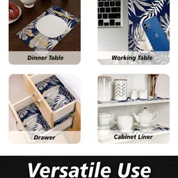 Kuber Industries Set of 2 Blue Printed Anti skid Shelf Liner Organisers image 5