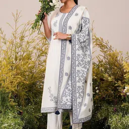Libas Woven Design Regular Pure Cotton Kurta with Trousers &  Dupatta-image-33