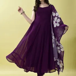 KALINI Women Floral Regular Kurta with Trousers & With Dupatta image 4