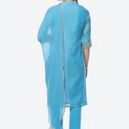 Biba Women Ethnic Motifs Embroidered Thread Work Kurta with Trousers & With Dupatta image 2