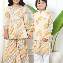 Readiprint Fashions Girls Floral Printed Pure Cotton Empire Gotta Patti Kurti with Sharara image 3