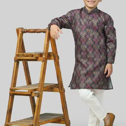 ahhaaaa Boys Geometric Printed Regular Kurta with Pyjama image 5