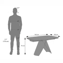 urban ladder Aeris Ceramic 6 to 8 Seater Extendable Dining Table in Gilded White image 8