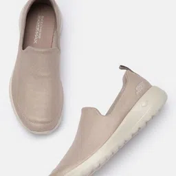 Skechers Women Taupe GO WALK JOY- GRATIFY Leather Walking Shoes image 2