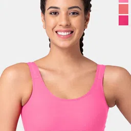 Tweens Pack Of 3 Full Coverage Cotton Workout Bra All Day Comfort image 1