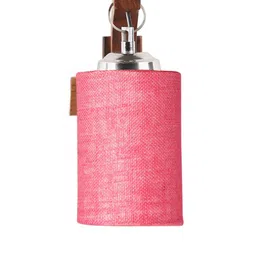 Devansh Pink & Brown Wooden Cylinder Shaped Wall Lamp image 4