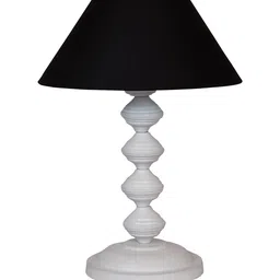foziq White & Black Textured Table Lamps With Shade image 5