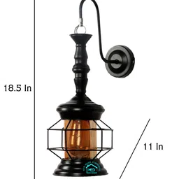 MFD HOME FURNISHING Black Solid Wall Lamp image 5