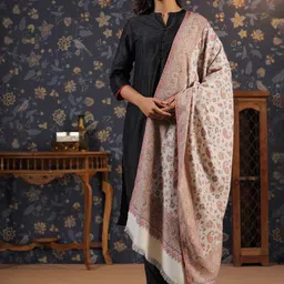 sangria House of Pataudi Ethnic Motifs Woven Design Fringed Shawl image 1